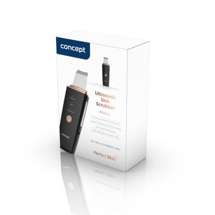 Concept PO2060 - Козметична ултразвукова шпатула PERFECT SKIN 3,5W/5V USB 500 mAh IPX6 черен
