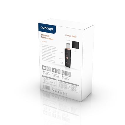 Concept PO2060 - Козметична ултразвукова шпатула PERFECT SKIN 3,5W/5V USB 500 mAh IPX6 черен