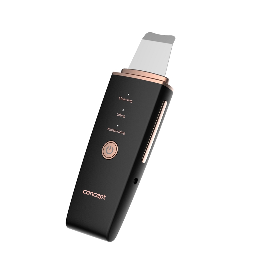 Concept PO2060 - Козметична ултразвукова шпатула PERFECT SKIN 3,5W/5V USB 500 mAh IPX6 черен