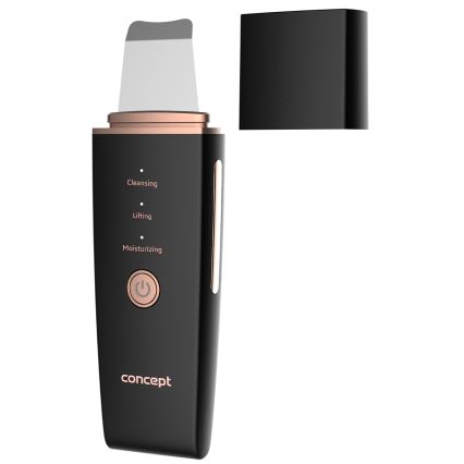 Concept PO2060 - Козметична ултразвукова шпатула PERFECT SKIN 3,5W/5V USB 500 mAh IPX6 черен