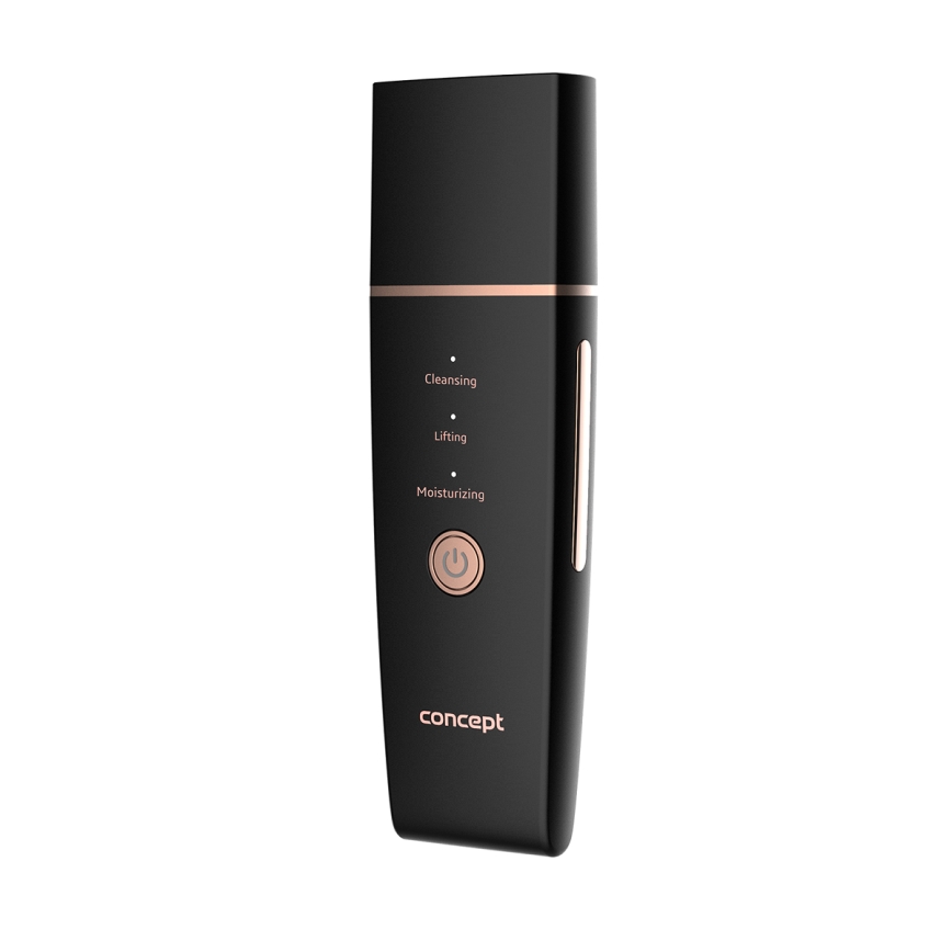 Concept PO2060 - Козметична ултразвукова шпатула PERFECT SKIN 3,5W/5V USB 500 mAh IPX6 черен
