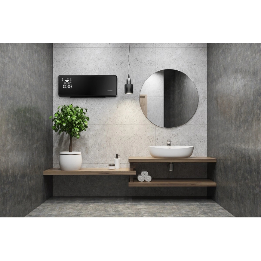 Concept QH4001 - Електрически нагревател 1000/2000W IP22 черен + дистанционно управление