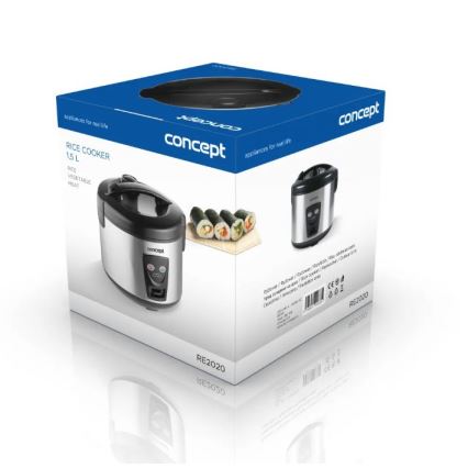 Concept RE2020 - Оризоварка 2 в 1 650W/230V 1,5 l неръждаема стомана/черна