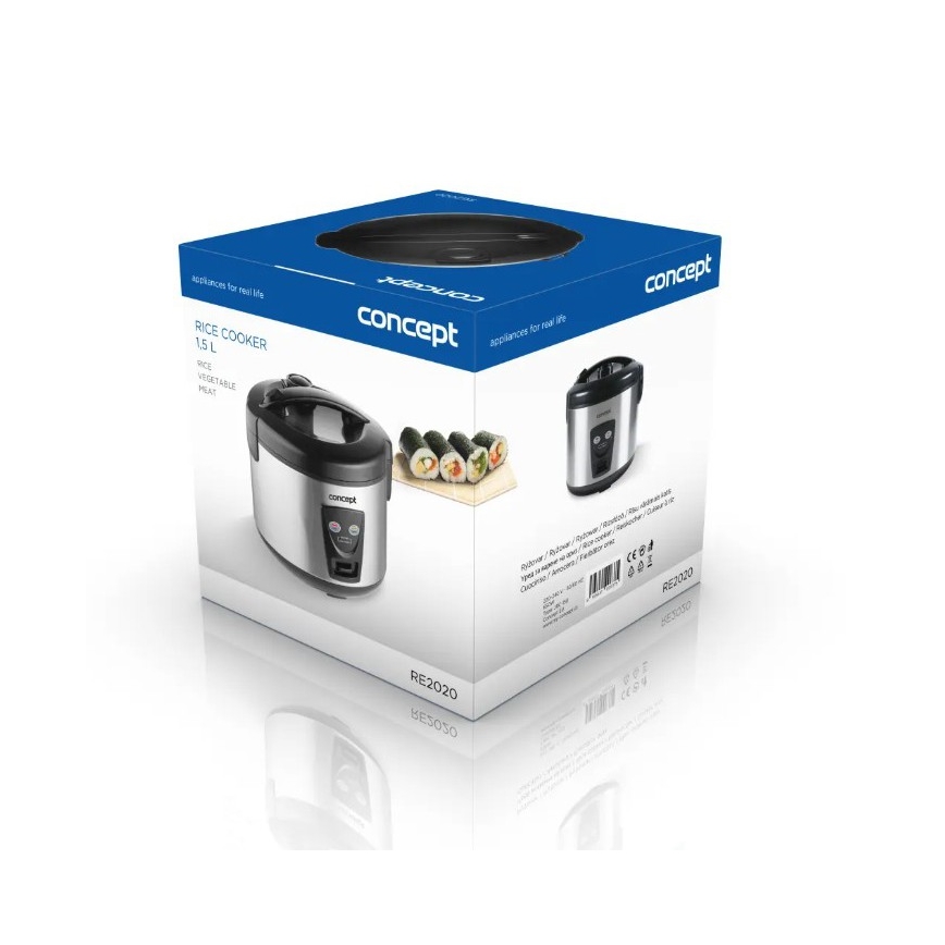 Concept RE2020 - Оризоварка 2 в 1 650W/230V 1,5 l неръждаема стомана/черна
