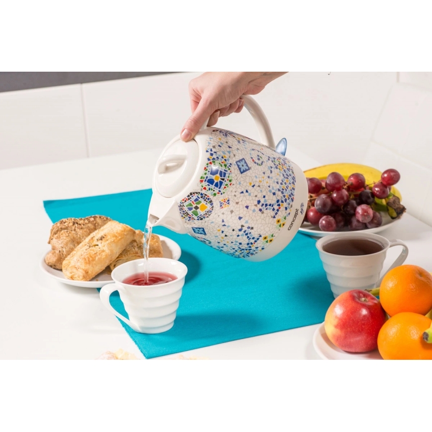 Concept RK0020 - Електрическа кана 1,5 л 1350W/230V пъстроцветна/керамика