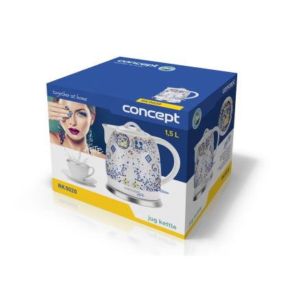 Concept RK0020 - Електрическа кана 1,5 л 1350W/230V пъстроцветна/керамика