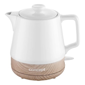 Concept RK0060 - Електрическа кана 1 л 1000W/230V бяла/керамична