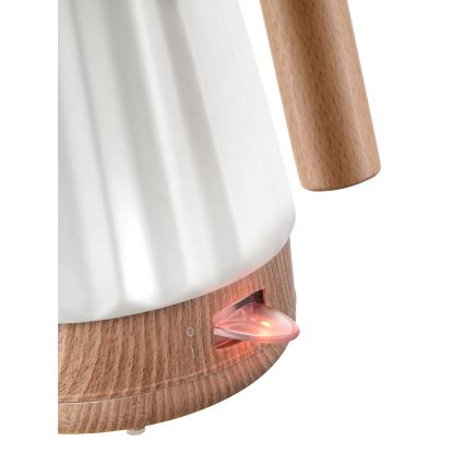 Concept RK0090 - Електрическа кана 1,5 l 1500W/230V бяла/дървесен декор/керамика