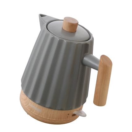 Concept RK0092 - Електрическа кана 1,5 л 1500W/230V тъмно сива/дървесен декор/керамика