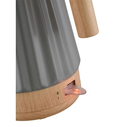 Concept RK0092 - Електрическа кана 1,5 л 1500W/230V тъмно сива/дървесен декор/керамика