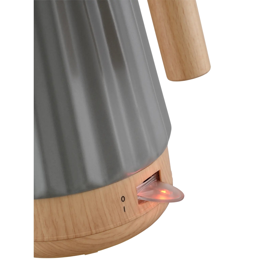 Concept RK0092 - Електрическа кана 1,5 л 1500W/230V тъмно сива/дървесен декор/керамика