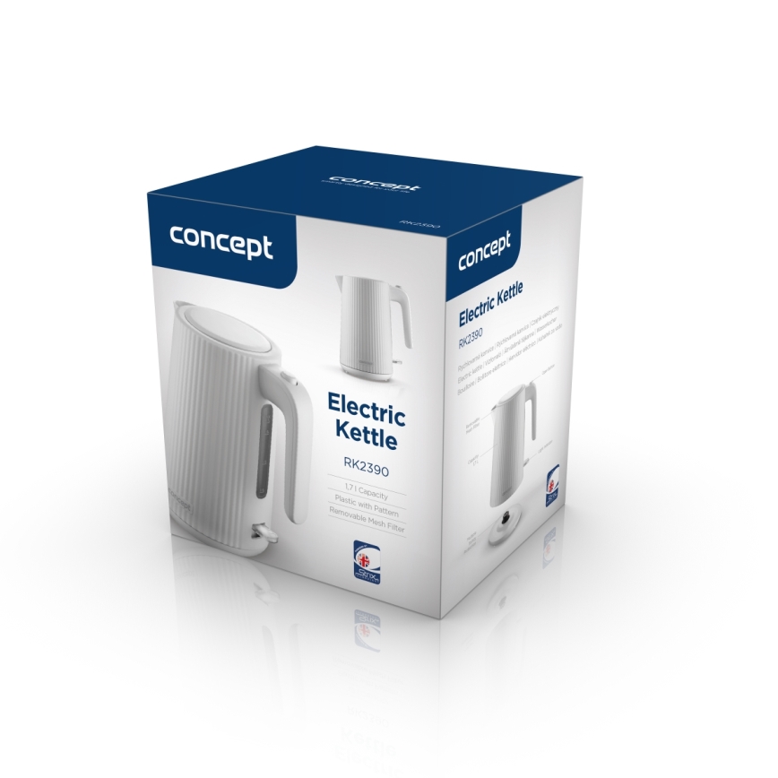 Concept RK2390 - Електрическа кана 1,7 l 2200W/230V бяла