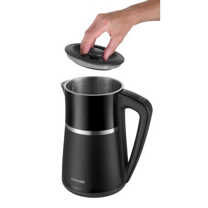 Concept RK3100 - електрическа кана с регулиране на температурата, 1,7 л, 2200 W/230 V, черна