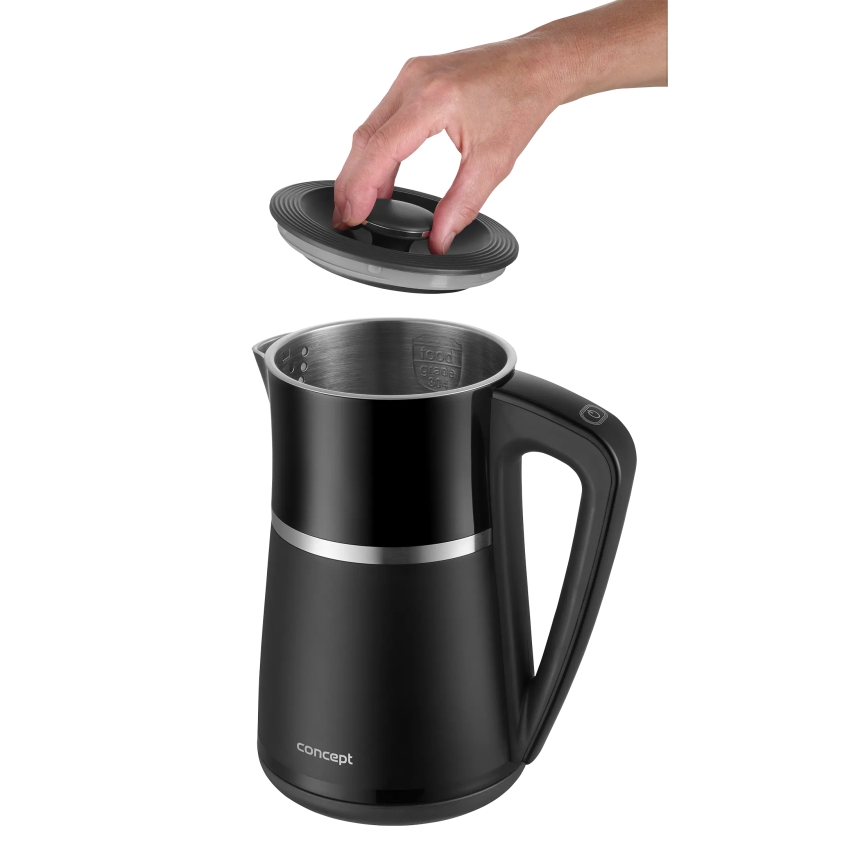 Concept RK3100 - електрическа кана с регулиране на температурата, 1,7 л, 2200 W/230 V, черна