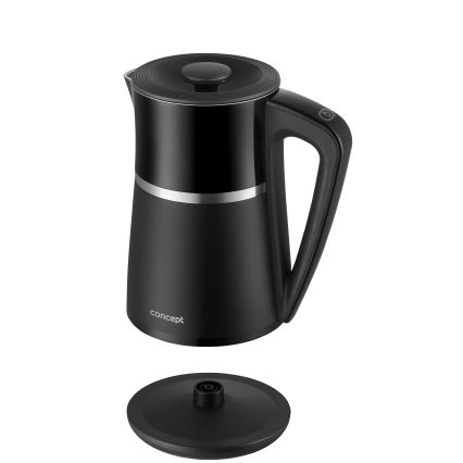 Concept RK3100 - електрическа кана с регулиране на температурата, 1,7 л, 2200 W/230 V, черна