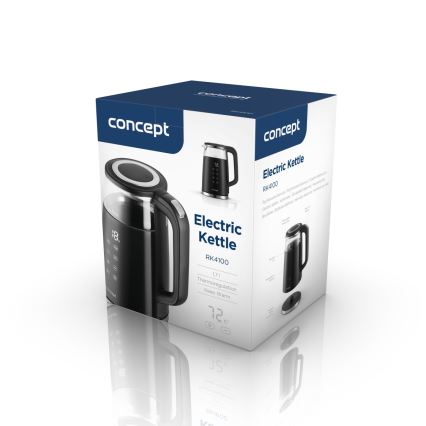 Concept RK4100 - Електрическа кана с терморегулация 1,7 l 2200W/230V черна