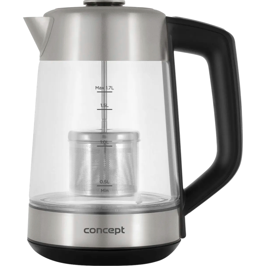 Concept RK4190 - Електрическа кана с терморегулация и мрежест филтър 1,7 л 2200W/230V неръждаема стомана
