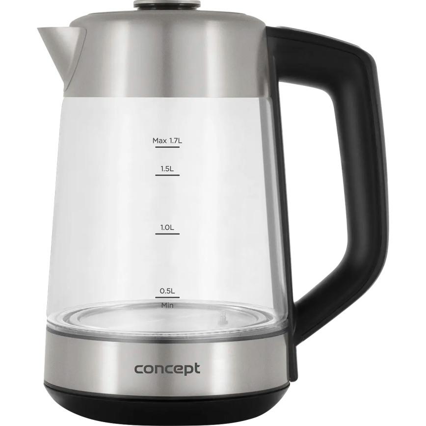 Concept RK4190 - Електрическа кана с терморегулация и мрежест филтър 1,7 л 2200W/230V неръждаема стомана