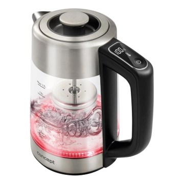 Concept RK4190 - Електрическа кана с терморегулация и мрежест филтър 1,7 л 2200W/230V неръждаема стомана