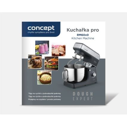 Concept RM6000 - Кухненски планетарен робот  DOUGH EXPERT 1900W/230V антрацит/неръждаема стомана