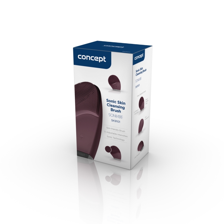 Concept SK9101 - Почистваща четка за лице SONIVIBE 2W/5V 250 mAh IPX7 червена