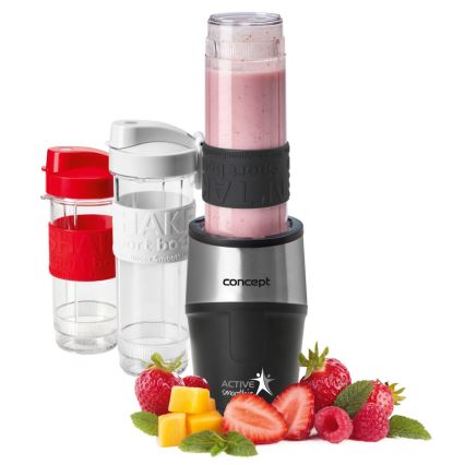 Concept SM3385 - Блендер за смути с аксесоари ACTIVE SMOOTHIE 500W/230V черен