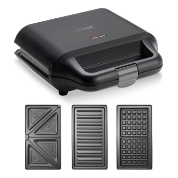 Concept SV3054 - Уред за приготвяне на сандвичи 3в1 700W/230V черен
