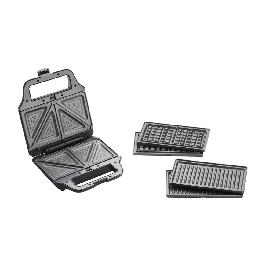 Concept SV3054 - Уред за приготвяне на сандвичи 3в1 700W/230V черен