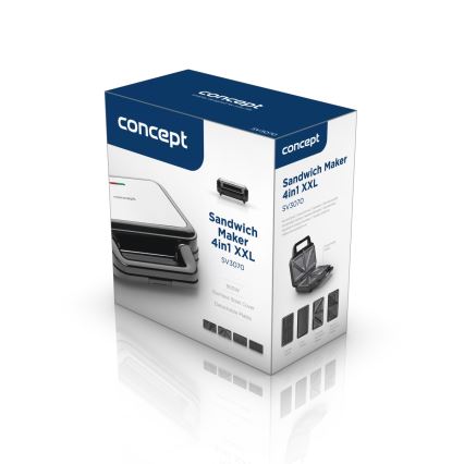 Concept SV3070 - Тостер XXL 4в1 900W/230V черен/неръждаема стомана