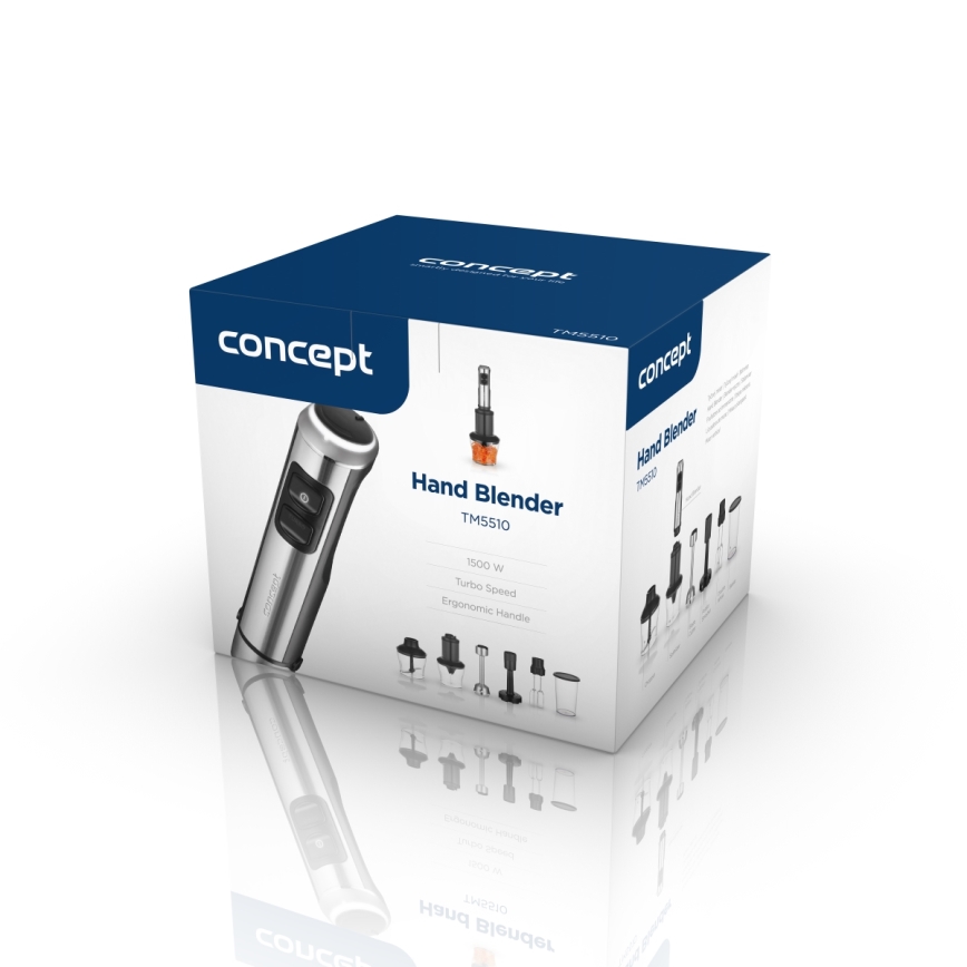 Concept TM5510 - Пасатор с аксесоари 1500W/230V черен/неръждаем