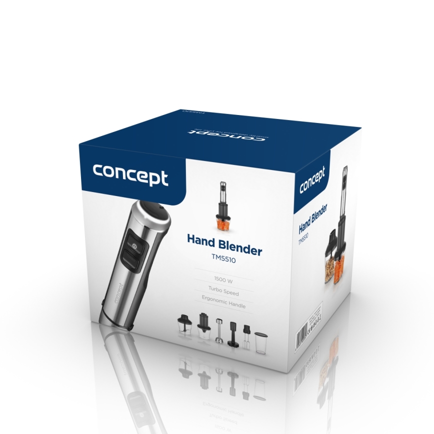 Concept TM5510 - Пасатор с аксесоари 1500W/230V черен/неръждаем