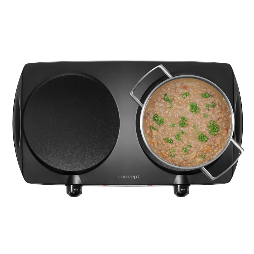 Concept VE3060 - Двоен електрически котлон 2500W/230V черен