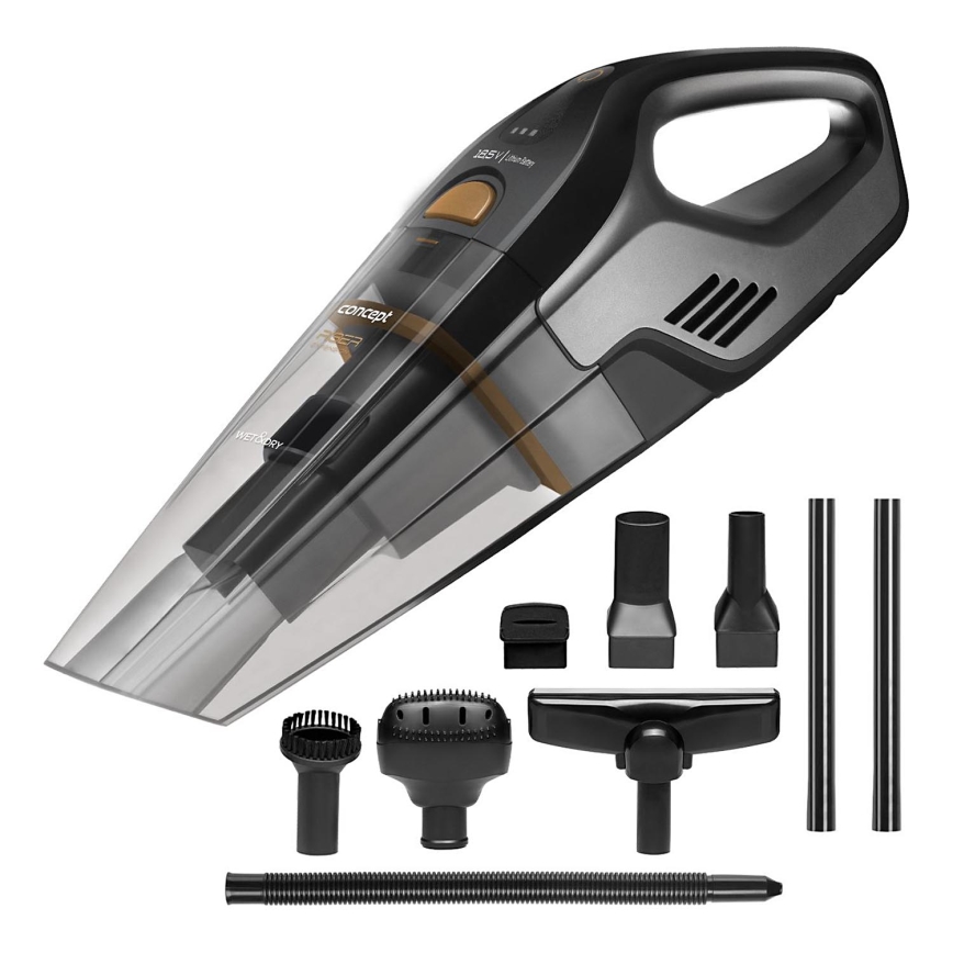 Concept VP4353-Ръчна прахосмукачка WET & DRY RISER EXTENSION 110W/18,5V 2200 mAh черен