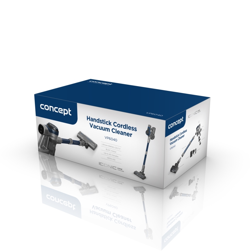 Concept VP6040 - Ръчна прахосмукачка 2в1 ICONIC ANIMAL TELESCOPE 200W/22,2V 2200 mAh син