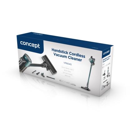 Concept VP6045 - 2 в 1 стик и ръчна прахосмукачка ICONIC SUCTION PRO 450W/29,6V 2500 mAh синя