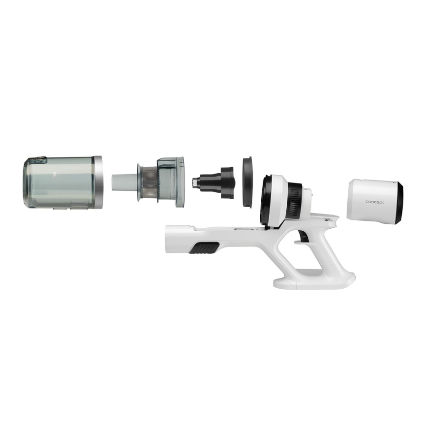 Concept VP6125 - Прахосмукачка 2 в 1 (вертикална и ръчна) ICONIC Comfort Telescope, 400W/29,6V, 2000 mAh, бяла