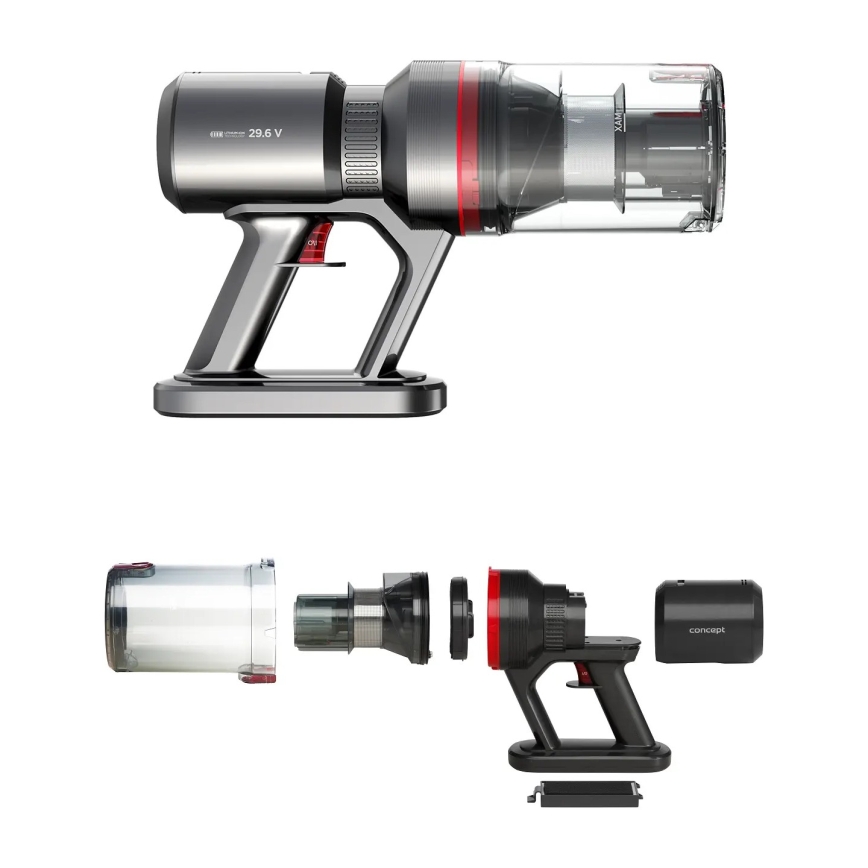 Concept VP6150 - Вертикална прахосмукачка 3 в 1 ULTIMATE UV POWER 500W/29,6V 2200 mAh черна