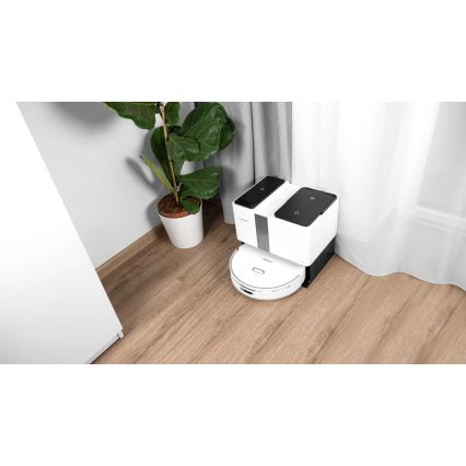 Concept VR4050 - Умен робот-прахосмукачка с моп 2-в-1 OPTIMUS AQUA PRO LASER 3D 600W/230V 5200 mAh Wi-Fi бяла