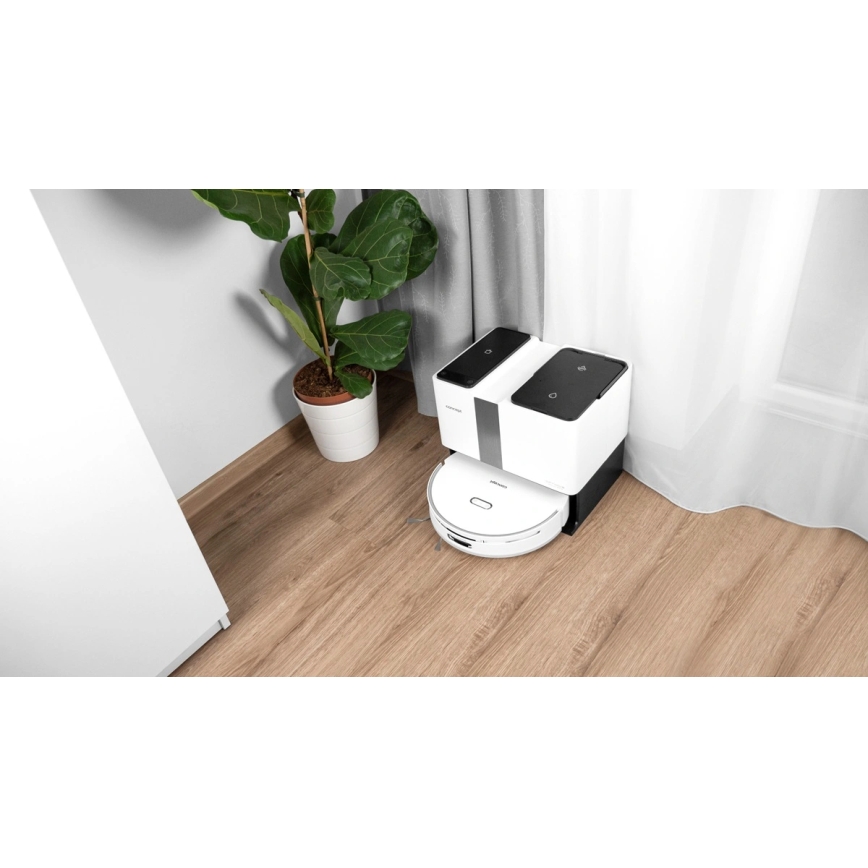 Concept VR4050 - Умен робот-прахосмукачка с моп 2-в-1 OPTIMUS AQUA PRO LASER 3D 600W/230V 5200 mAh Wi-Fi бяла