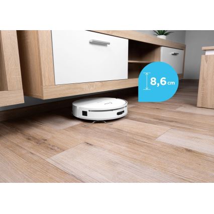 Concept VR4050 - Умен робот-прахосмукачка с моп 2-в-1 OPTIMUS AQUA PRO LASER 3D 600W/230V 5200 mAh Wi-Fi бяла