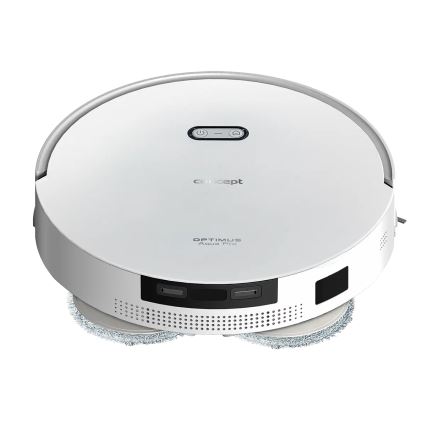 Concept VR4050 - Умен робот-прахосмукачка с моп 2-в-1 OPTIMUS AQUA PRO LASER 3D 600W/230V 5200 mAh Wi-Fi бяла