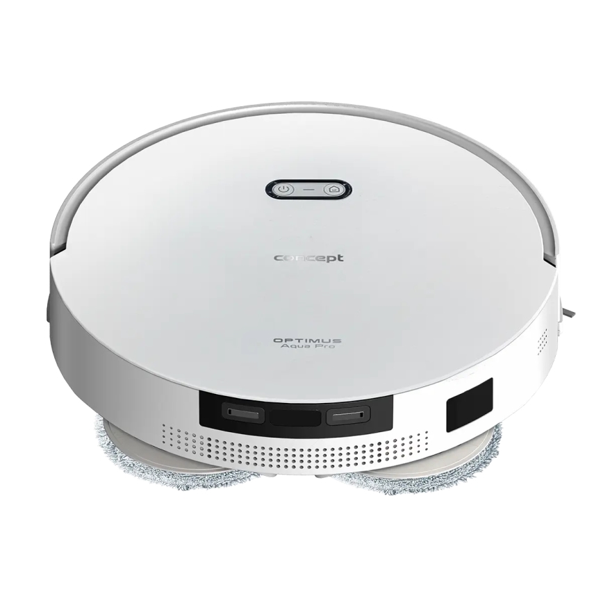 Concept VR4050 - Умен робот-прахосмукачка с моп 2-в-1 OPTIMUS AQUA PRO LASER 3D 600W/230V 5200 mAh Wi-Fi бяла