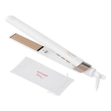 Concept VZ2110 - Изправяща преса за коса GLAM STYLE 48W/230V бяла/розово злато