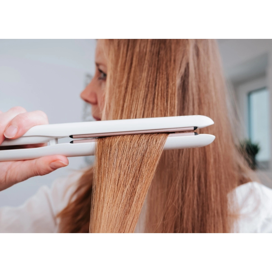 Concept VZ2110 - Изправяща преса за коса GLAM STYLE 48W/230V бяла/розово злато