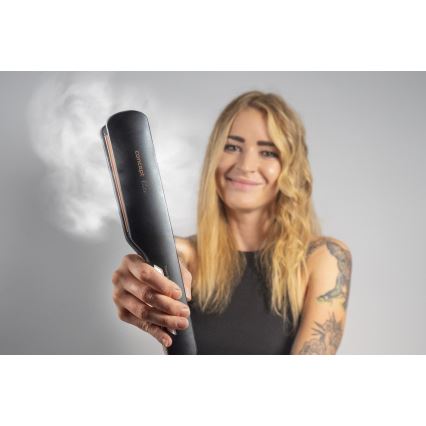 Concept VZ6010 - Преса за коса с пара с LED дисплей ELITE STEAM BOOST 54W/230V черен