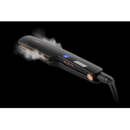 Concept VZ6010 - Преса за коса с пара с LED дисплей ELITE STEAM BOOST 54W/230V черен
