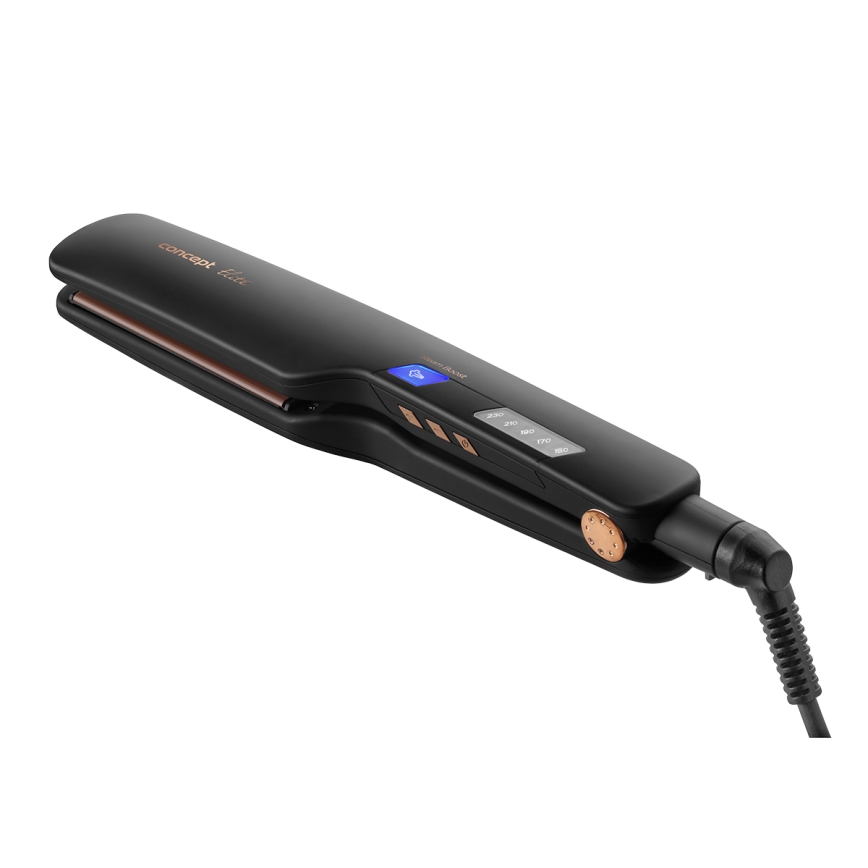 Concept VZ6010 - Преса за коса с пара с LED дисплей ELITE STEAM BOOST 54W/230V черен