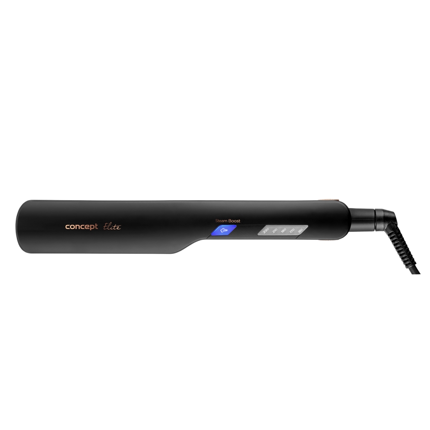 Concept VZ6010 - Преса за коса с пара с LED дисплей ELITE STEAM BOOST 54W/230V черен