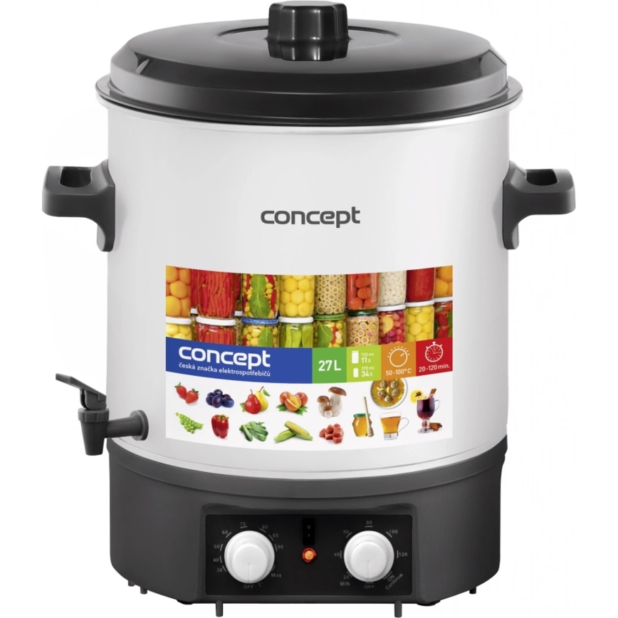 Concept ZH0030 - Уред за консервиране 27 l 2000W/230V бял/черен