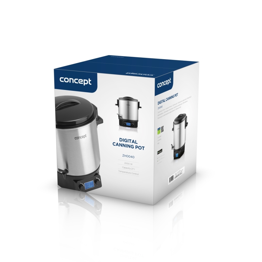 Concept ZH0040 - Уред за консервиране 27 l 2000W/230V неръждаем/черен